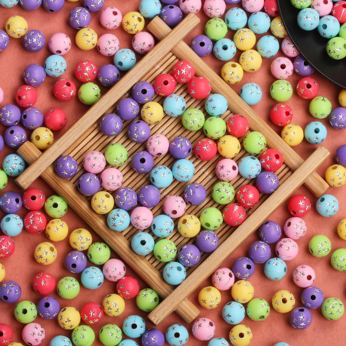 Hanmade Star-Patterned Accessories Acrylic Loose Beads For DIY Jewelry Making Straight Hole Earrings Beaded Bracelet Necklace Round 20pcs 7.5mm
Hanmade Star-Patterned Accessories Acrylic Loose Beads For DIY Jewelry Making Straight Hole Earrings Beaded Bracelet Necklace Round 20pcs 7.5mm
