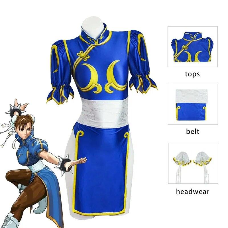 Chun Li Cosplay Dress Costume Game SF Chunli Role Play Blue Qipao Outfit Full Set Jackie Kung Fu Halloween Party Suit For Fun XXXL
Chun Li Cosplay Dress Costume Game SF Chunli Role Play Blue Qipao Outfit Full Set Jackie Kung Fu Halloween Party Suit For Fun XXXL