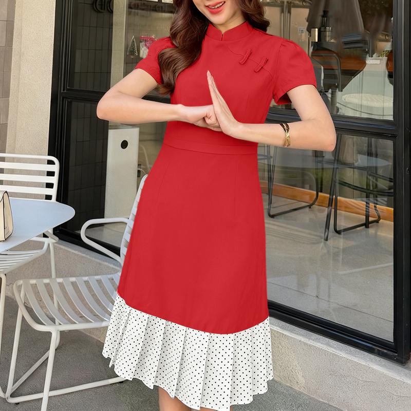 ZANZEA Women Stand Collar Casual Short Sleeve Print Splice Loose Dress 5XL червоний
ZANZEA Women Stand Collar Casual Short Sleeve Print Splice Loose Dress 5XL червоний