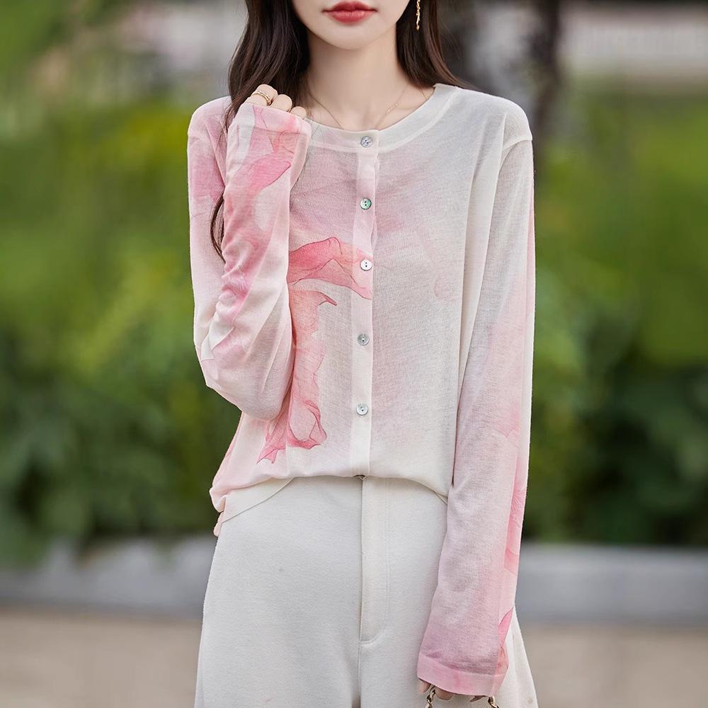 2025 Spring/Summer Women s Chinese Style Round Neck Print Cardigan Sweater M 90-110 lbs
2025 Spring/Summer Women s Chinese Style Round Neck Print Cardigan Sweater M 90-110 lbs