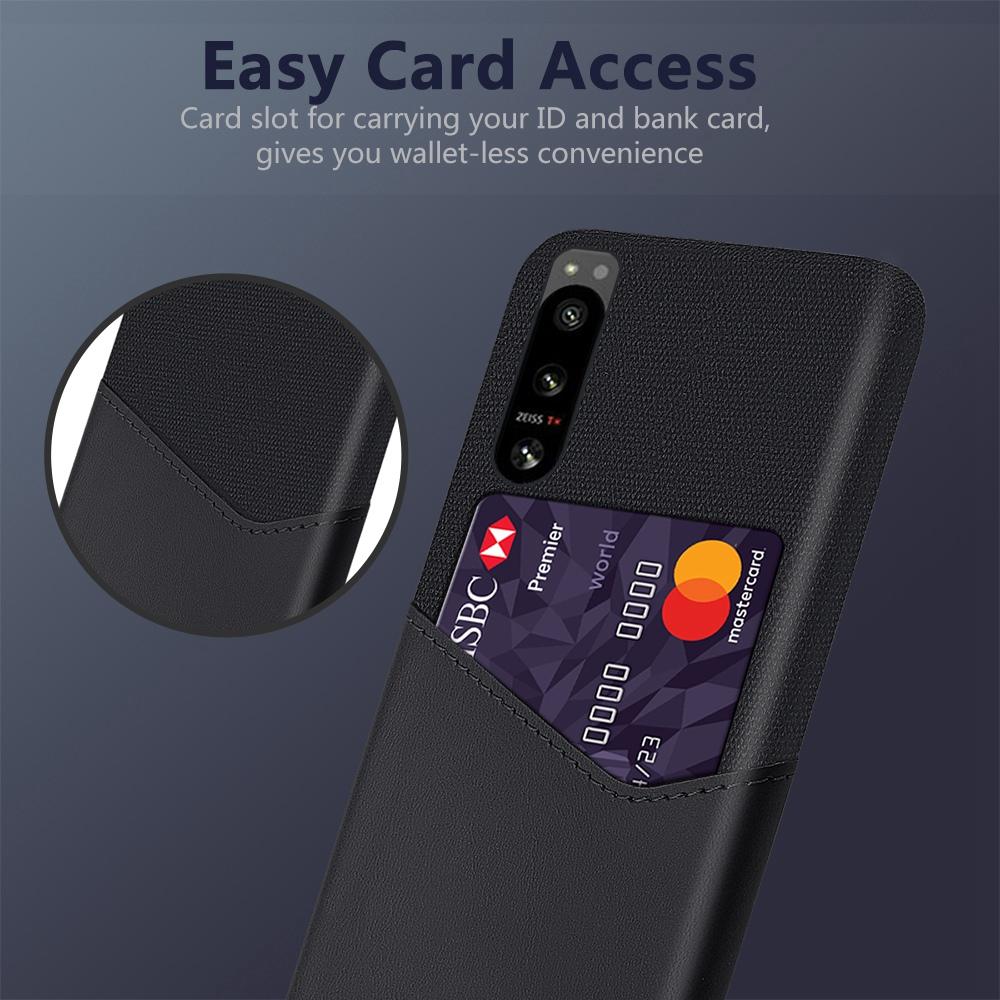 For Sony Xperia 5 IV 5G PU Leather+Hard PC Card Holder Case Cloth Texture Back Anti-Scratch Protective Phone Cover Black
For Sony Xperia 5 IV 5G PU Leather+Hard PC Card Holder Case Cloth Texture Back Anti-Scratch Protective Phone Cover Black