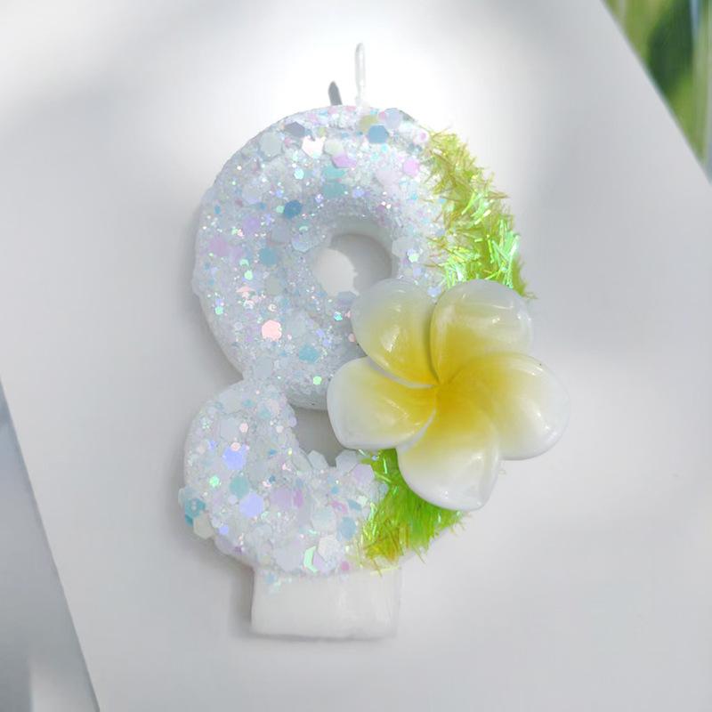 Creative Design White Frangipani Digital Candle Birthday Cake Candle Surface Effect Handmade DIY Decoration Number 9
Creative Design White Frangipani Digital Candle Birthday Cake Candle Surface Effect Handmade DIY Decoration Number 9