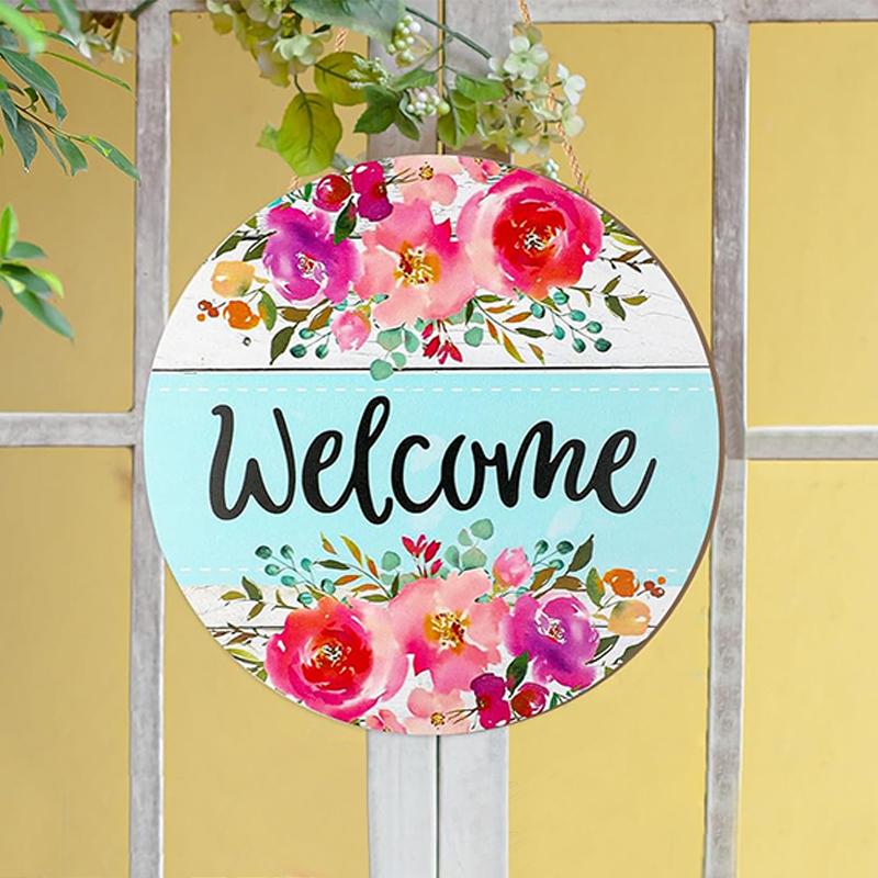 Flower Wooden Hanging Sign, Welcome Watercolor Floral Door Sign, 11.8 X11.8 Circle Farmhouse Rustic Front Door Hanger Sign
Flower Wooden Hanging Sign, Welcome Watercolor Floral Door Sign, 11.8 X11.8 Circle Farmhouse Rustic Front Door Hanger Sign