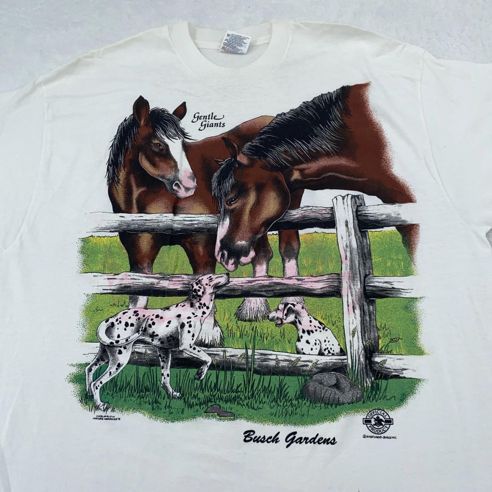 Vintage Busch Gardens Gentle Giants Horse Shirt Mens XL Dalmatian Dog 90s USA L
Vintage Busch Gardens Gentle Giants Horse Shirt Mens XL Dalmatian Dog 90s USA L