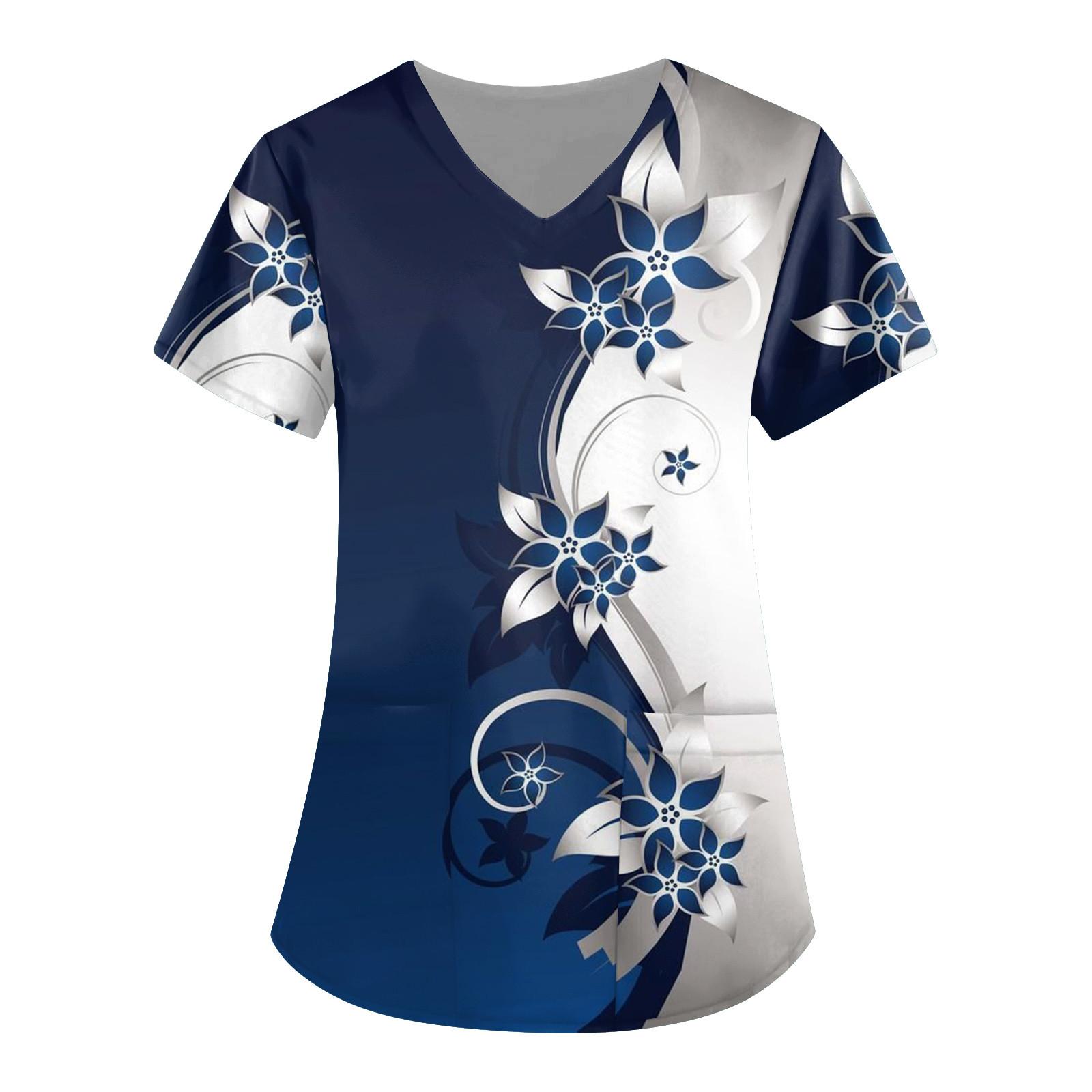 Женская мода, рабочая одежда с v-образным вырезом, короткими рукавами и карманами, топы с принтом, летние топы для женщин S тёмно-синий
Женская мода, рабочая одежда с v-образным вырезом, короткими рукавами и карманами, топы с принтом, летние топы для женщин S тёмно-синий