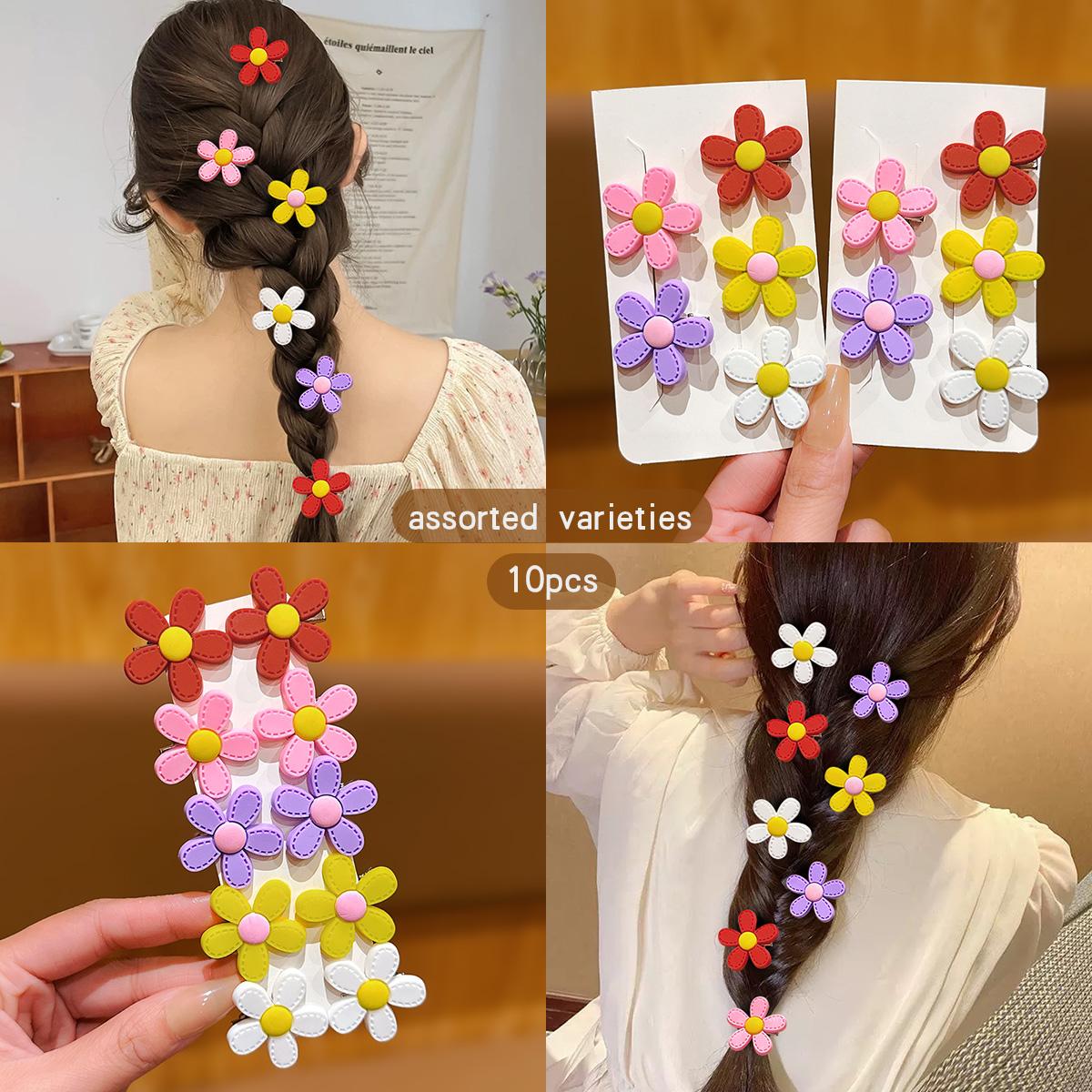 10 colorful random simple and cute flower hair clips suitable for daily use as hair accessories
10 colorful random simple and cute flower hair clips suitable for daily use as hair accessories