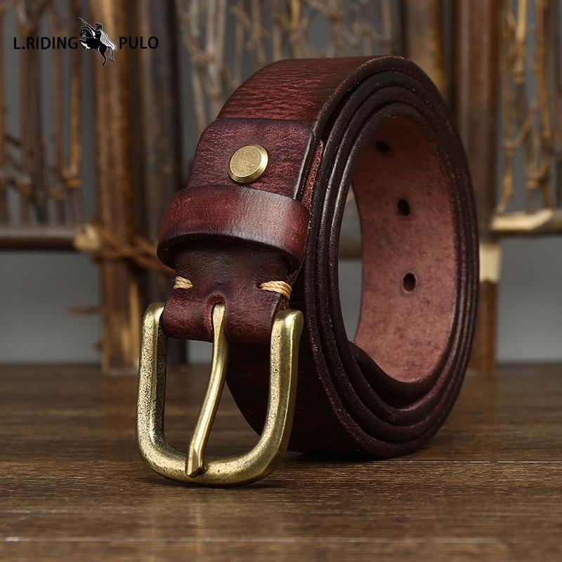 Винтажный ремень из натуральной кожи, мужской, из первого слоя коровьей кожи, с пряжкой-иглой из чистой меди, повседневный джинсовый ремень 130cm
Винтажный ремень из натуральной кожи, мужской, из первого слоя коровьей кожи, с пряжкой-иглой из чистой меди, повседневный джинсовый ремень 130cm