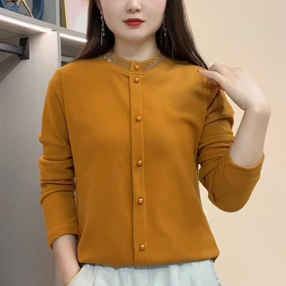 High Neck Button Design Long Sleeve Warm Shirt for Middle-Aged and Elderly Women - Autumn/Winter Fashion 5XL
High Neck Button Design Long Sleeve Warm Shirt for Middle-Aged and Elderly Women - Autumn/Winter Fashion 5XL