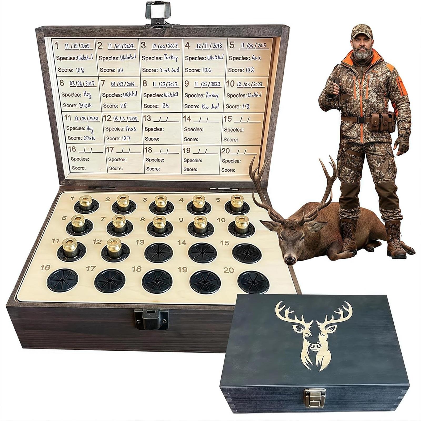 The ’s Memory Box, Wooden Hunting Keepsake Box With 20 Casing Slots, Engraved Stag Display Case With Hunting Log And Lock, Memorial Gifts One Size Темно-синій
The ’s Memory Box, Wooden Hunting Keepsake Box With 20 Casing Slots, Engraved Stag Display Case With Hunting Log And Lock, Memorial Gifts One Size Темно-синій