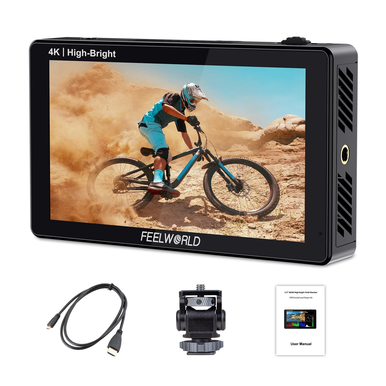 FEELWORLD LUT5E Дюймовий Ультраяскравий 1600ніт Сенсорний Екран Польовий Монітор для DSLR Камери з Зовнішнім Живленням F970 та Комплектом для Встановлення Вхід 4K HDMI
FEELWORLD LUT5E Дюймовий Ультраяскравий 1600ніт Сенсорний Екран Польовий Монітор для DSLR Камери з Зовнішнім Живленням F970 та Комплектом для Встановлення Вхід 4K HDMI