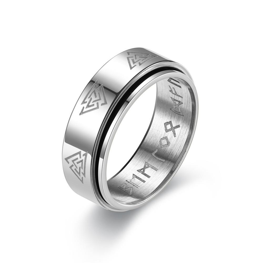 Fashion Stainless Steel Spinner Rings for Men Women Vintage Odin Norse Viking Amulet Rune Rings Rotatable Fidget Anxiety Jewelry 7
Fashion Stainless Steel Spinner Rings for Men Women Vintage Odin Norse Viking Amulet Rune Rings Rotatable Fidget Anxiety Jewelry 7