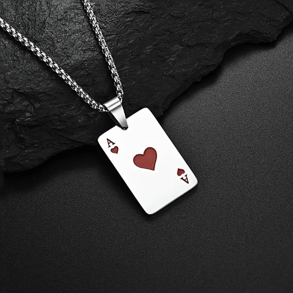 Hip Hop Hipster Playing Card Pendant Necklace, Versatile Stainless Steel Necklace for Men & Women, Fashion Party Jewelry красный
Hip Hop Hipster Playing Card Pendant Necklace, Versatile Stainless Steel Necklace for Men & Women, Fashion Party Jewelry красный