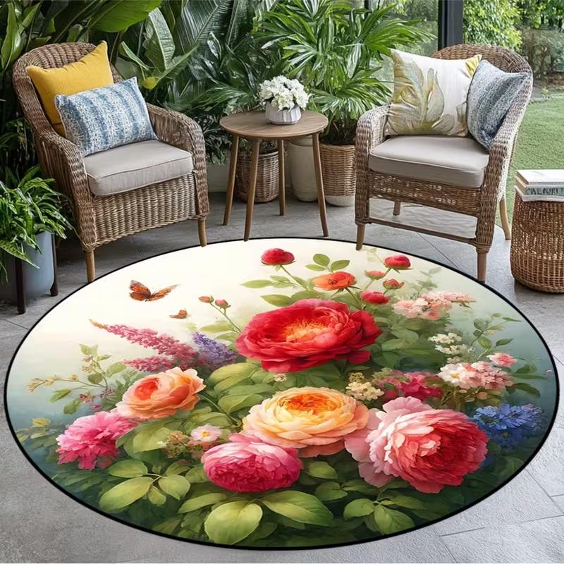 Vintage Watercolor Rose Teapot Print Round Rug Elegant Floral Tea Time Themed Non-Slip Carpet Shabby Chic Aesthetic Decor Mat 80cm x 80cm
Vintage Watercolor Rose Teapot Print Round Rug Elegant Floral Tea Time Themed Non-Slip Carpet Shabby Chic Aesthetic Decor Mat 80cm x 80cm