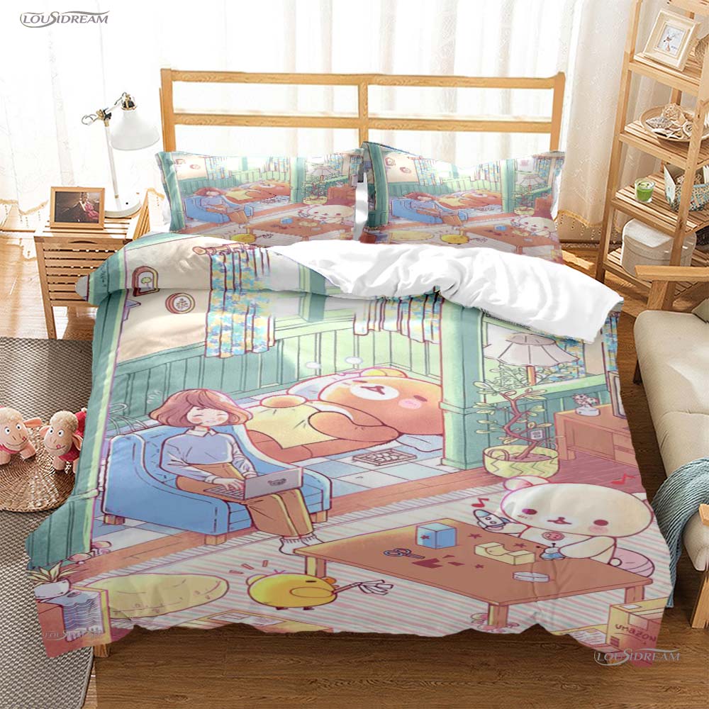 Carton Rilakuma Bear Anime Al Season Soft Duvet Cover kawai Beding set Soft Comfortable Quilt Cover plus Pilowcases Single/Double/Quen/King 100*200cm Single
Carton Rilakuma Bear Anime Al Season Soft Duvet Cover kawai Beding set Soft Comfortable Quilt Cover plus Pilowcases Single/Double/Quen/King 100*200cm Single