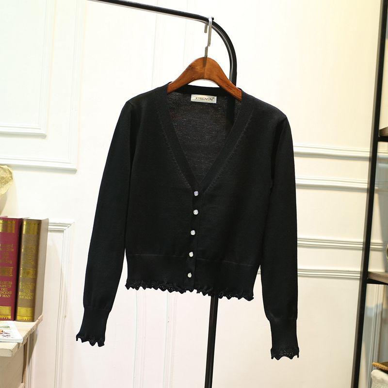 Женский кардиган большого размера с длинным рукавом, кружевной вязки - Приталенная верхняя одежда на весну/осень M (Recommended 40-48 kg) чёрный
Женский кардиган большого размера с длинным рукавом, кружевной вязки - Приталенная верхняя одежда на весну/осень M (Recommended 40-48 kg) чёрный