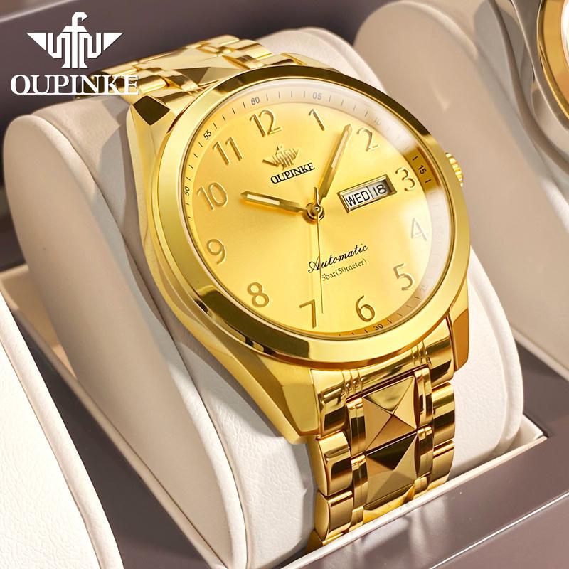 OUPINKE Мужские часы Автоматические механические часы Нержавеющая сталь Бизнес Двойной календарь Анти-роскошные часы
OUPINKE Мужские часы Автоматические механические часы Нержавеющая сталь Бизнес Двойной календарь Анти-роскошные часы