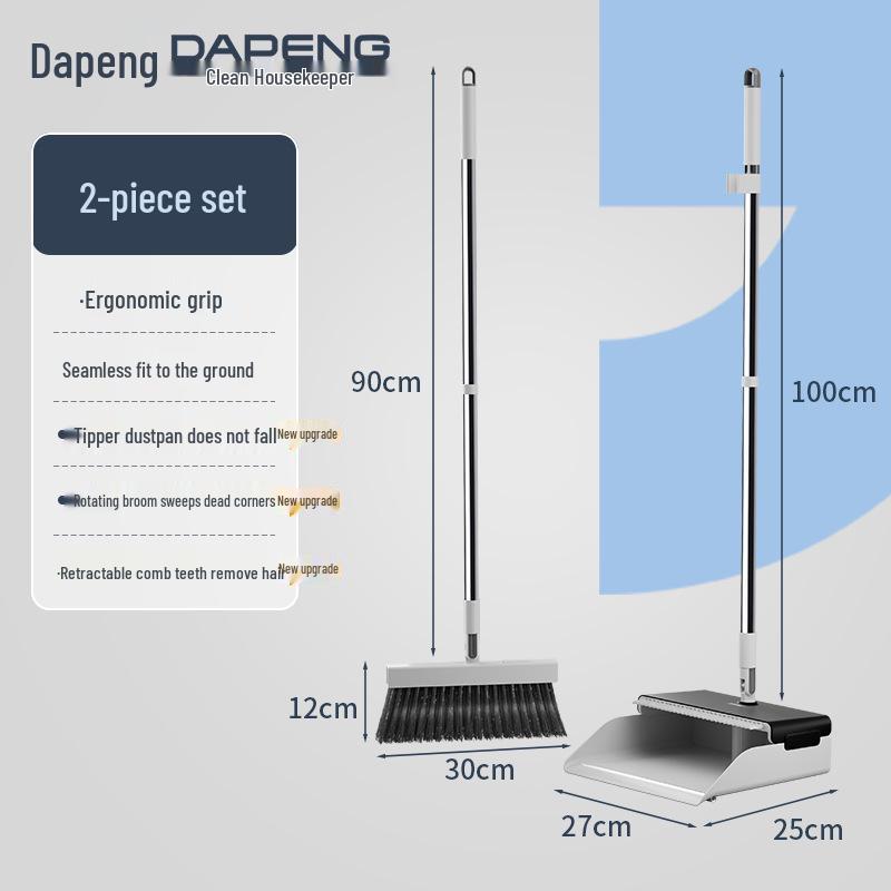 Home Broom Set with Standable Soft Bristles - Magic Gap Sweeper and Windproof Dustpan Combo
Home Broom Set with Standable Soft Bristles - Magic Gap Sweeper and Windproof Dustpan Combo