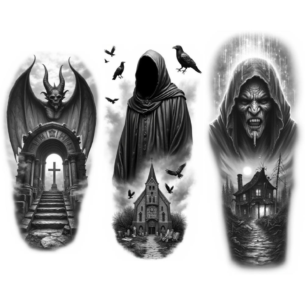3pcs Temporary Tattoo Realistic Temporary Tattoos Bat Wings Dragon Dark Hooded Figure For Women Men Arms
3pcs Temporary Tattoo Realistic Temporary Tattoos Bat Wings Dragon Dark Hooded Figure For Women Men Arms