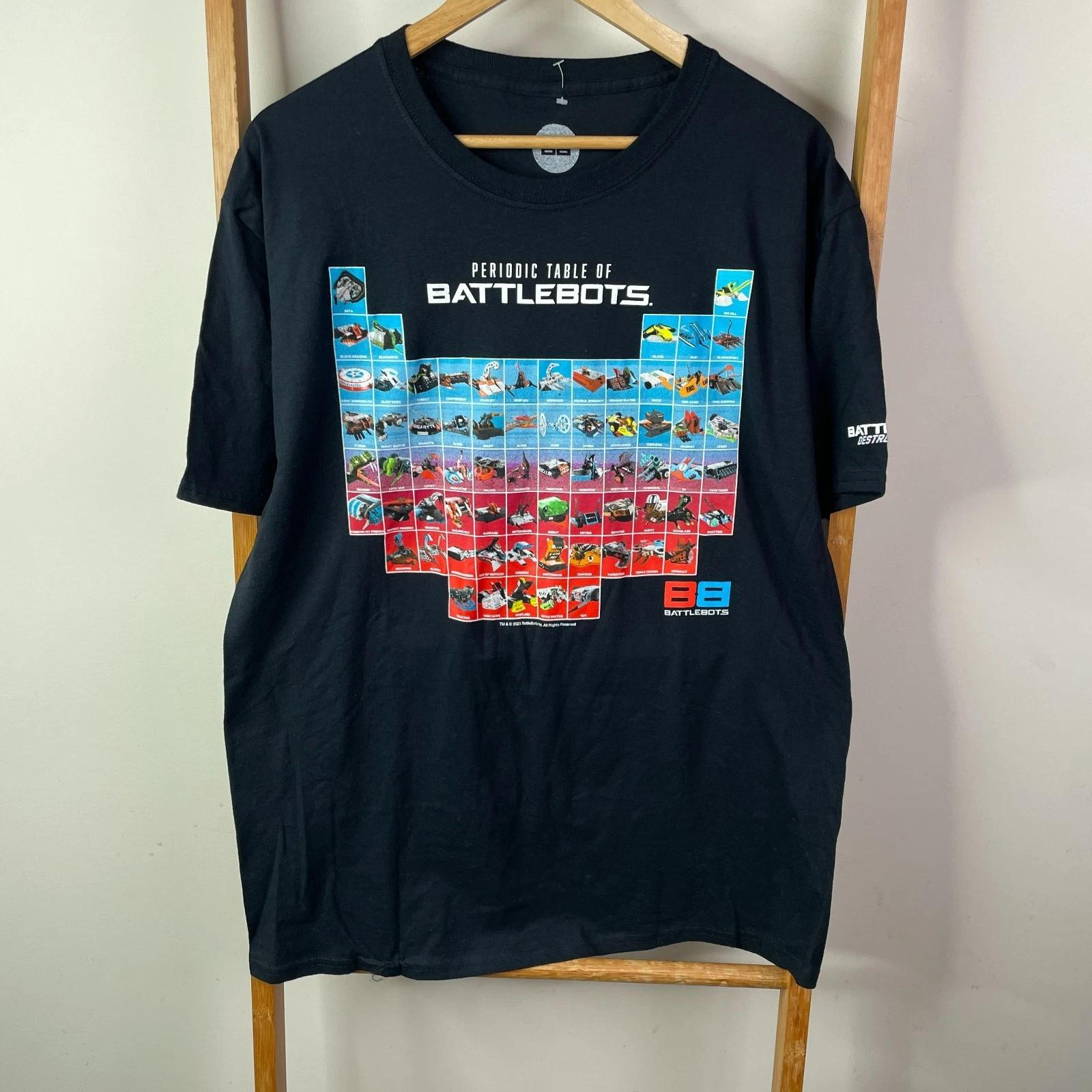 Battlebots Shirt Mens Large Black Periodic Table Graphic Print Cotton Outdoor 2XL
Battlebots Shirt Mens Large Black Periodic Table Graphic Print Cotton Outdoor 2XL