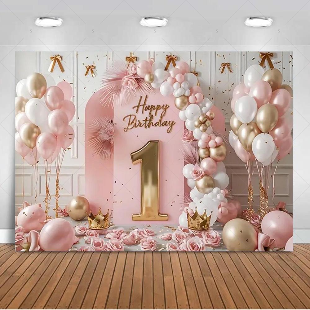 1st Birthday Party Decorations Pink Gold Balloons Glitter Background Banner Newborn Backdrop Supplies Photography Props Kid Gift 90x60CM
1st Birthday Party Decorations Pink Gold Balloons Glitter Background Banner Newborn Backdrop Supplies Photography Props Kid Gift 90x60CM