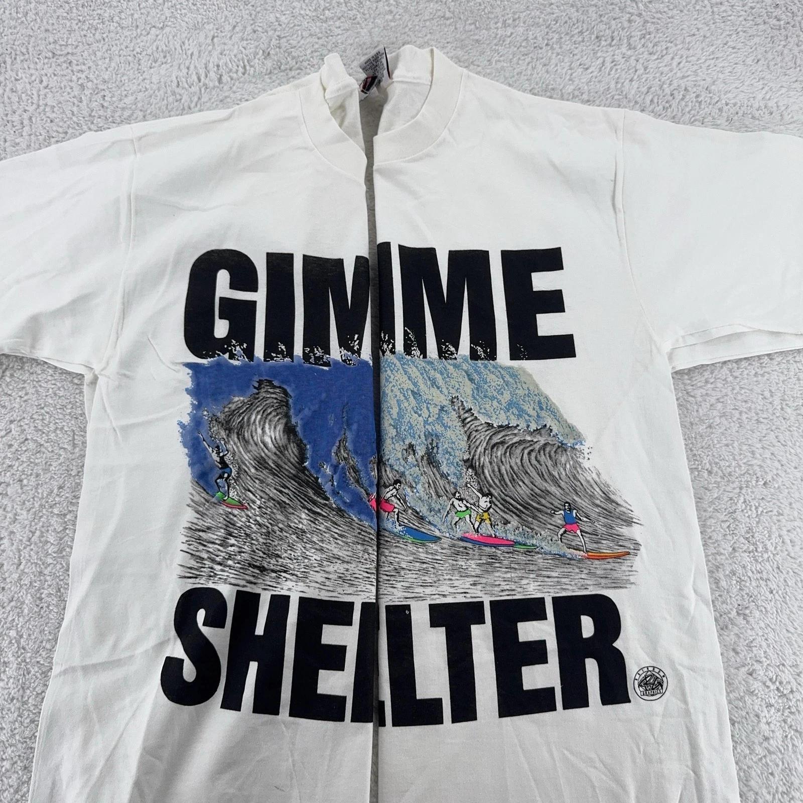 Vintage 90s Heat Color Changing Art Gimme Shelter Shirt Mens Large Surf Tee XL
Vintage 90s Heat Color Changing Art Gimme Shelter Shirt Mens Large Surf Tee XL