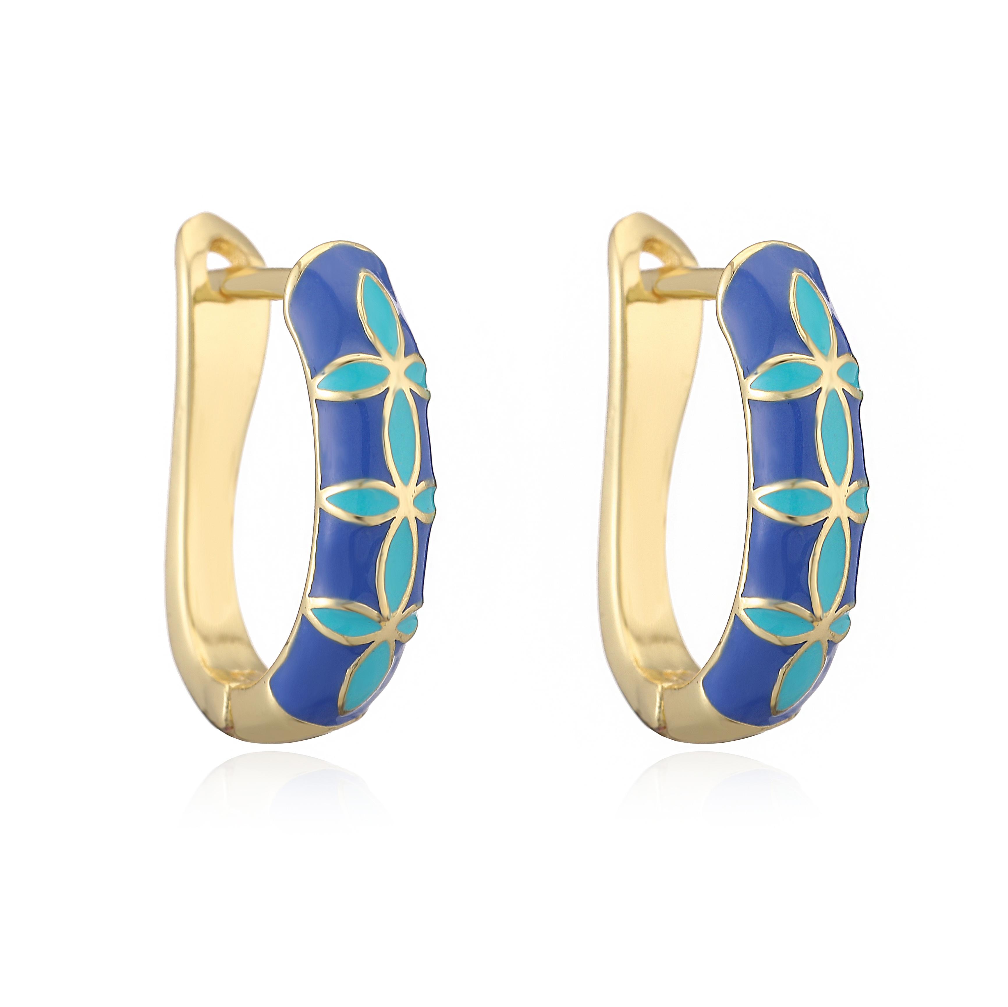 HECHENG,Vintage Colorful Enamel Flowers Earrings for Women Girls Gold Plated Round Circle Hoop Earrings Female Classic Zircon Other синий
HECHENG,Vintage Colorful Enamel Flowers Earrings for Women Girls Gold Plated Round Circle Hoop Earrings Female Classic Zircon Other синий