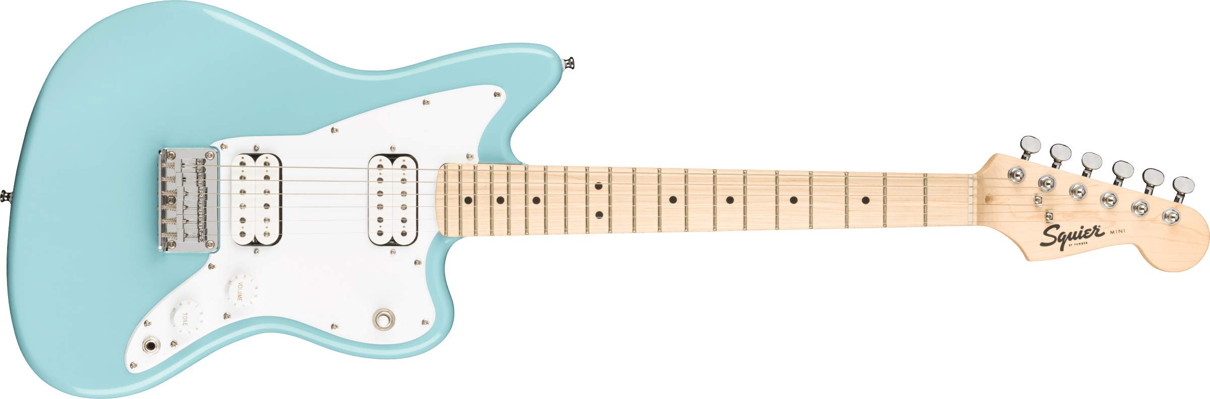 Squier Electric Guitar Mini Jazzmaster HH, Maple Fingerboard, Daphne Blue with Soft Case
Squier Electric Guitar Mini Jazzmaster HH, Maple Fingerboard, Daphne Blue with Soft Case