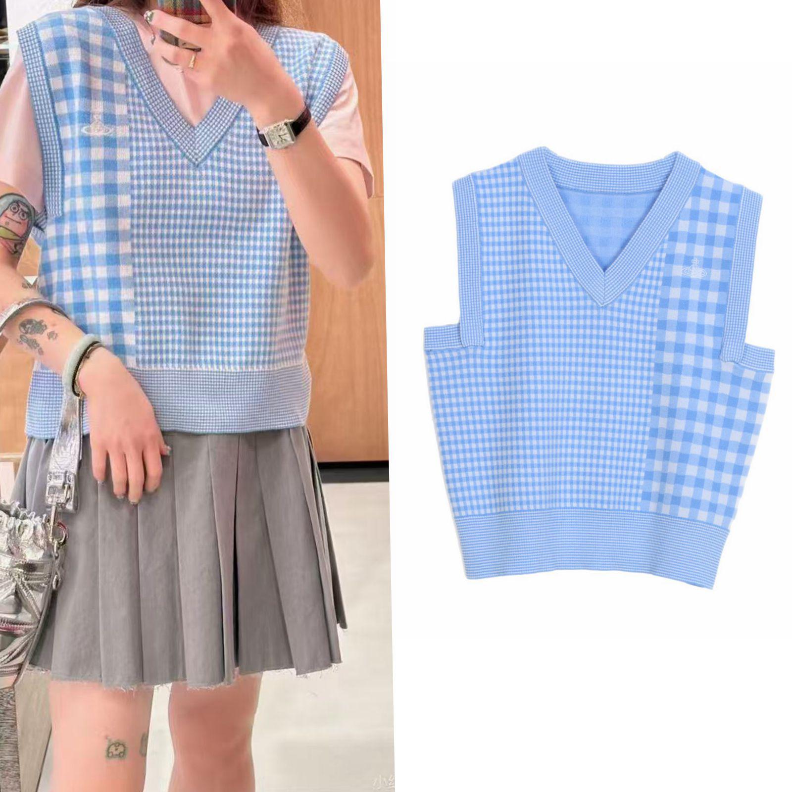 Korean Retro Saturn V-Neck Plaid Slimming Knit Pullover Vest Top for Women Small
Korean Retro Saturn V-Neck Plaid Slimming Knit Pullover Vest Top for Women Small