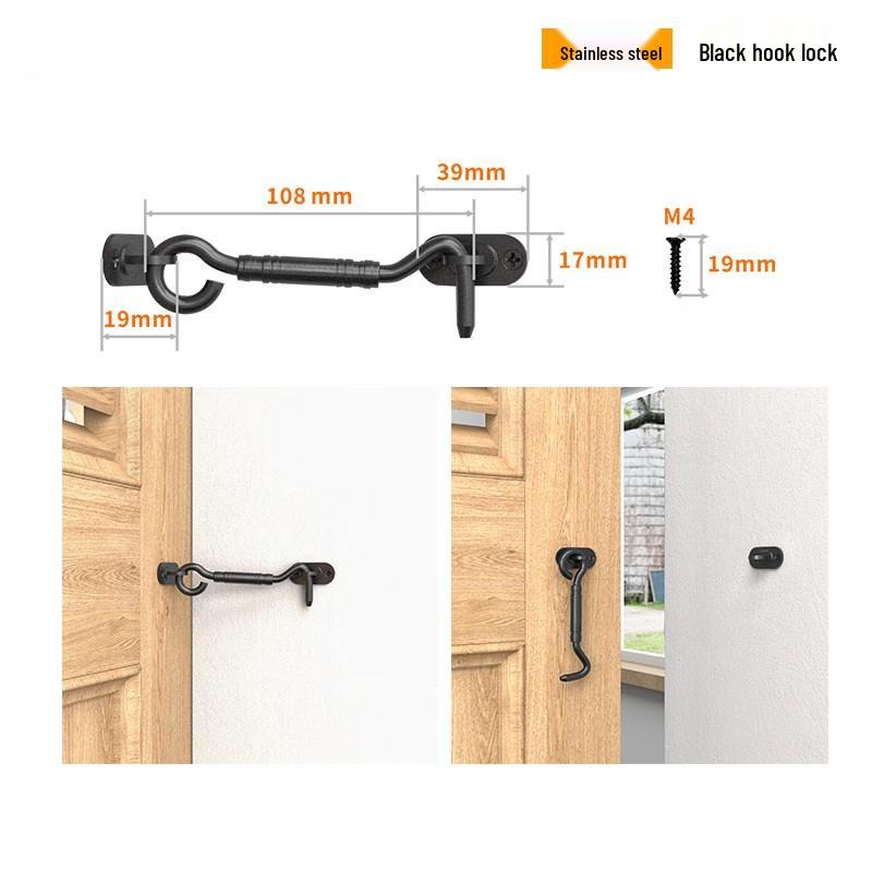 Jun Ding Ying Black Sliding Barn Door Hook Lock
Jun Ding Ying Black Sliding Barn Door Hook Lock