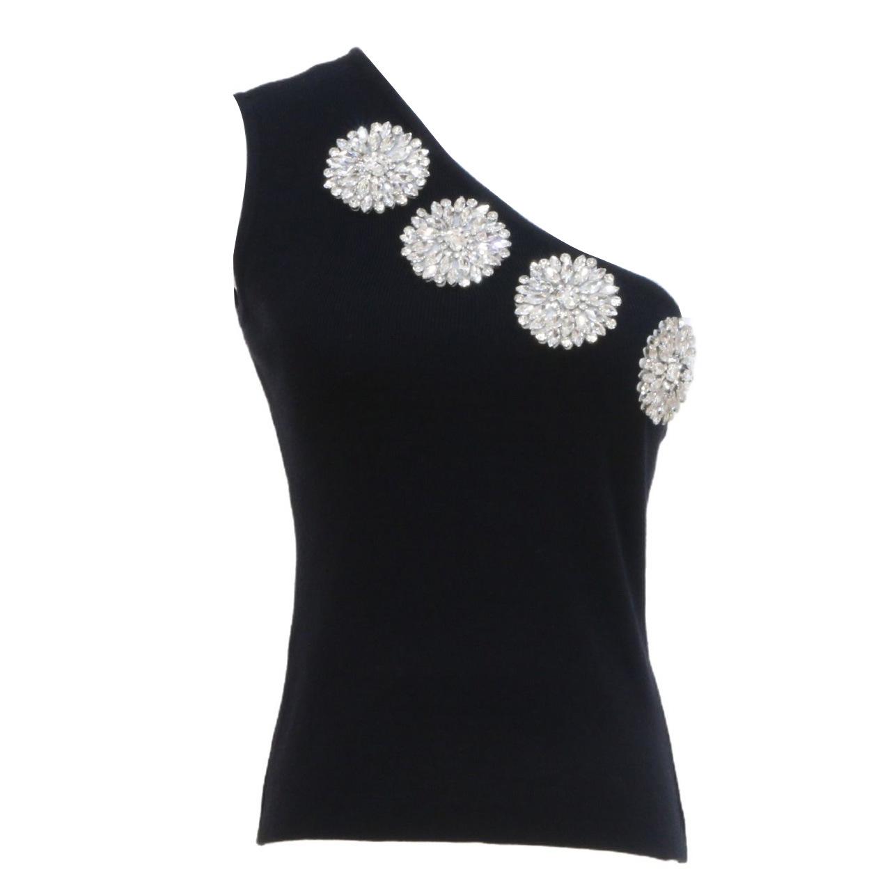 Rhinestone One-Shoulder Backless Tube Top - Sexy & Chic Women s Knit Camisole for Spring/Summer S
Rhinestone One-Shoulder Backless Tube Top - Sexy & Chic Women s Knit Camisole for Spring/Summer S