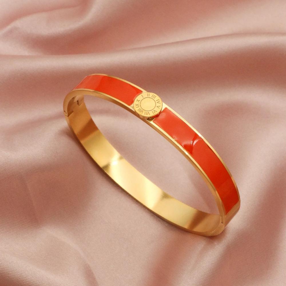 1 Piece Width 7mm Stainless Steel Enamel Bracelet Women Round Roman Digital Couple Bangles Joyeria Acero Inoxidables Premium 52-54mm
1 Piece Width 7mm Stainless Steel Enamel Bracelet Women Round Roman Digital Couple Bangles Joyeria Acero Inoxidables Premium 52-54mm