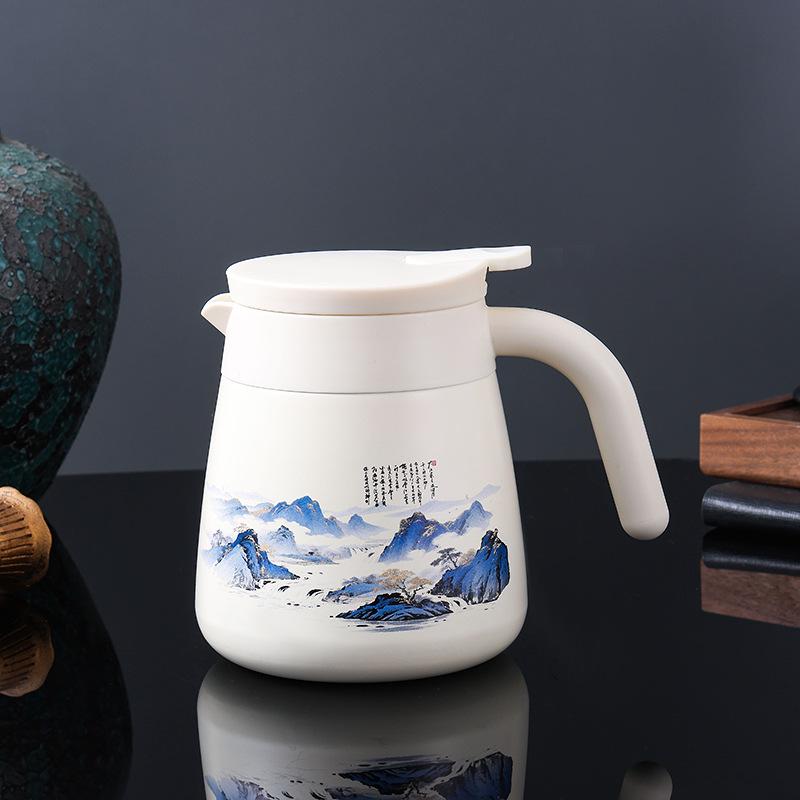 New Chinese Style 316 Stainless Steel Teapot: Landscape Design, Large Capacity Thermos Flask with Tea-Water Separation, Ideal for Home or Office. 800ml
New Chinese Style 316 Stainless Steel Teapot: Landscape Design, Large Capacity Thermos Flask with Tea-Water Separation, Ideal for Home or Office. 800ml