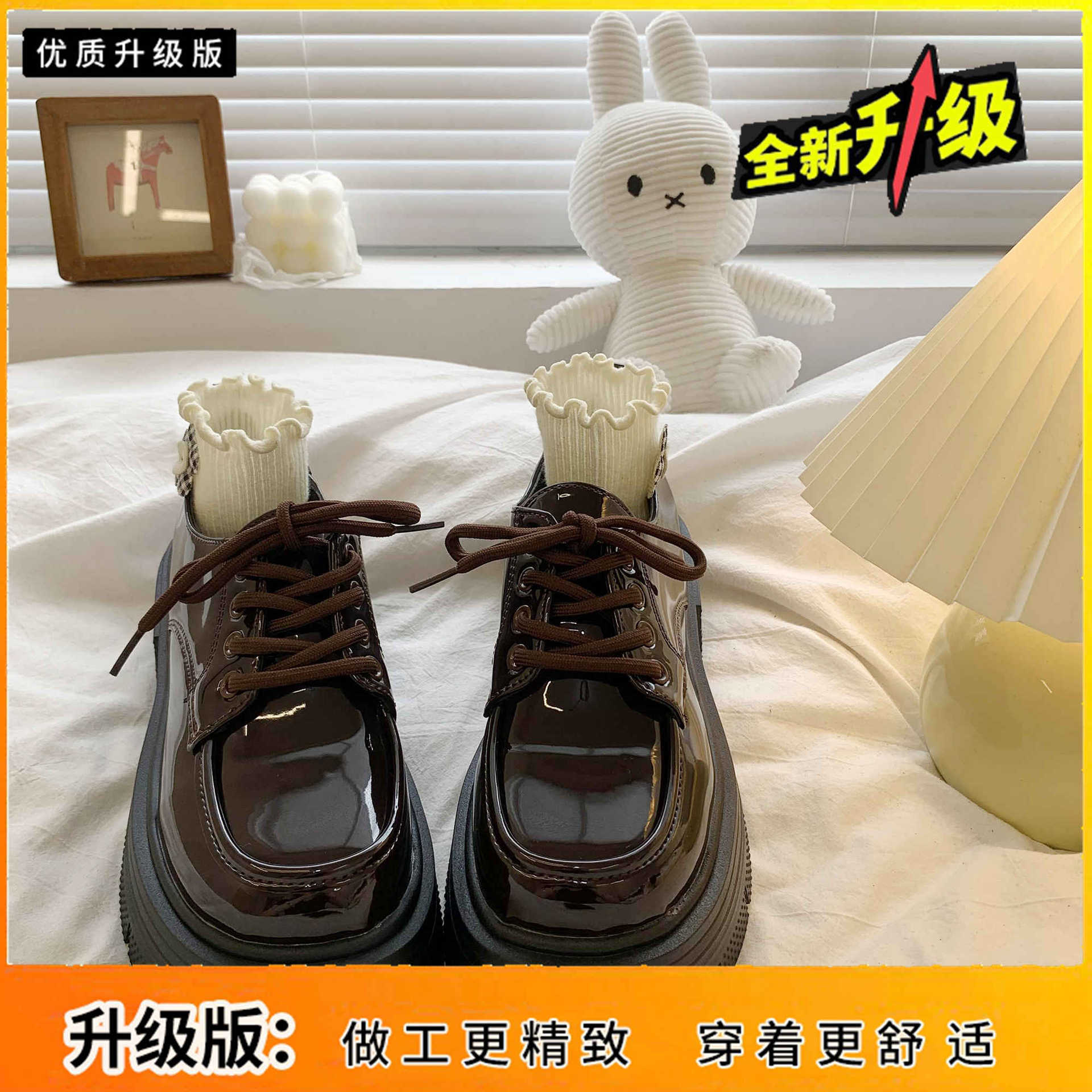 Женские туфли из маленькой кожи на толстой подошве, новые весенние, осенние и летние туфли на толстом каблуке в стиле ретро на шнуровке, милые и крутые 40