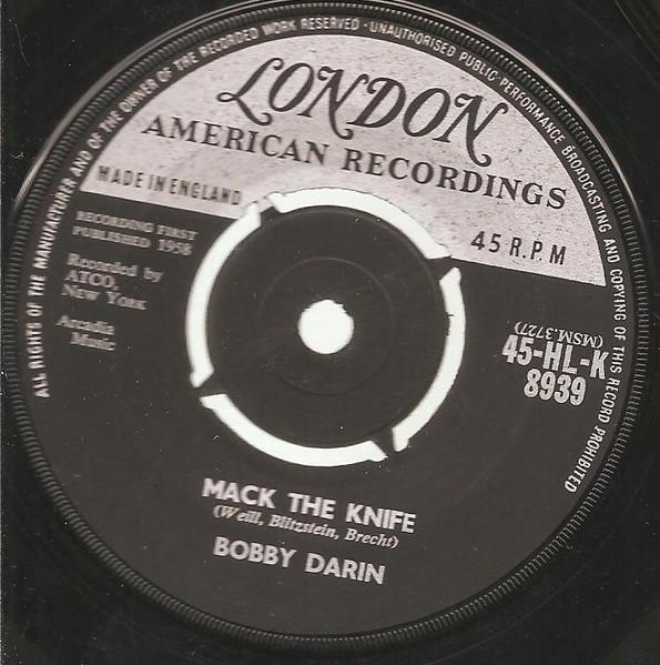 7inch Record BOBBY DARIN - Mack The Knife 45HLK8939 London Records 1959 UK Pop Used
7inch Record BOBBY DARIN - Mack The Knife 45HLK8939 London Records 1959 UK Pop Used