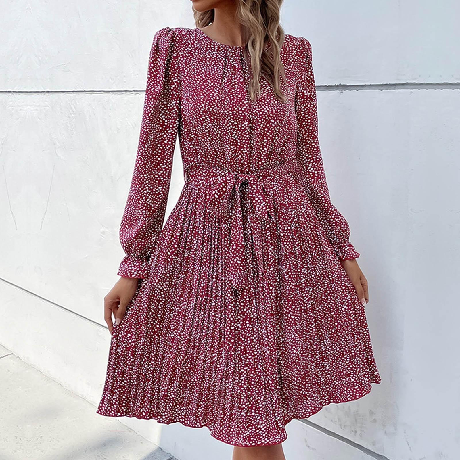 Women s Fashion Leisure Temperament And Winter Long Sleeve Lace Print Base Dress XL винний
Women s Fashion Leisure Temperament And Winter Long Sleeve Lace Print Base Dress XL винний