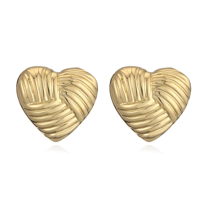 HECHENG, Korean Ins Style Simple Design Striped Heart Earrings Collarbone Necklace Series Style
HECHENG, Korean Ins Style Simple Design Striped Heart Earrings Collarbone Necklace Series Style
