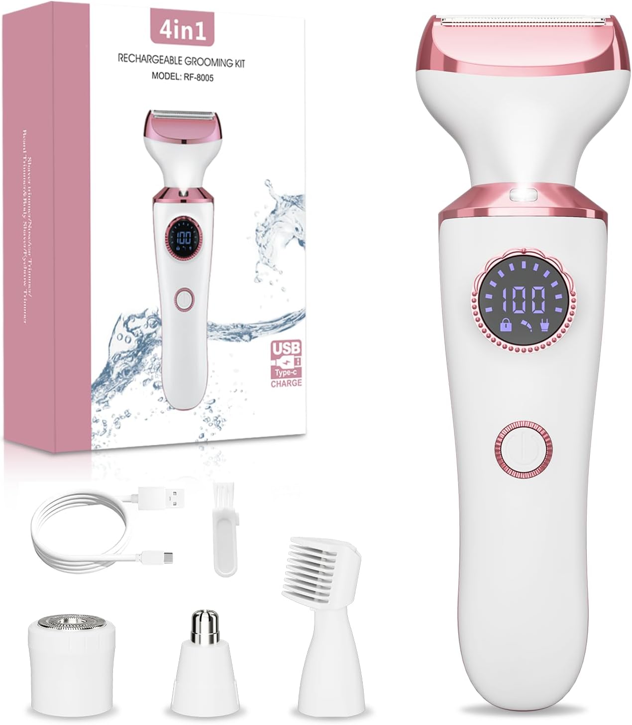 Women, 4-in-1 Bikini Trimmer & Body Shaver for Face, Legs, Underarms, Pubic Hair, Rechargeable Wet/Dry United States
Women, 4-in-1 Bikini Trimmer & Body Shaver for Face, Legs, Underarms, Pubic Hair, Rechargeable Wet/Dry United States