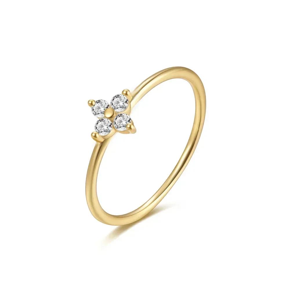 925 Thai Silver Inlaid Four Leaves Clover Zirconia Flower Ring for Women Simple Elegant Good Luck Anniversaries Jewelry Gift 6 золотой
925 Thai Silver Inlaid Four Leaves Clover Zirconia Flower Ring for Women Simple Elegant Good Luck Anniversaries Jewelry Gift 6 золотой