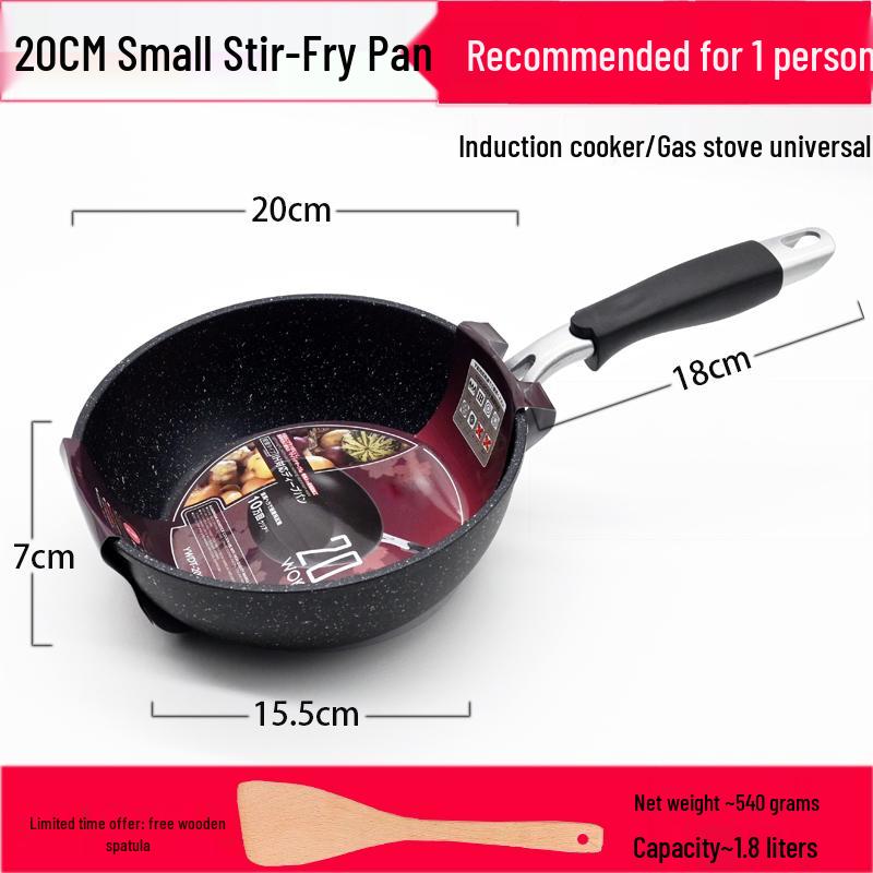 Non-Stick Maifan Stone Wok, Flat Bottom, Single-Person, for Induction and Gas Default
Non-Stick Maifan Stone Wok, Flat Bottom, Single-Person, for Induction and Gas Default