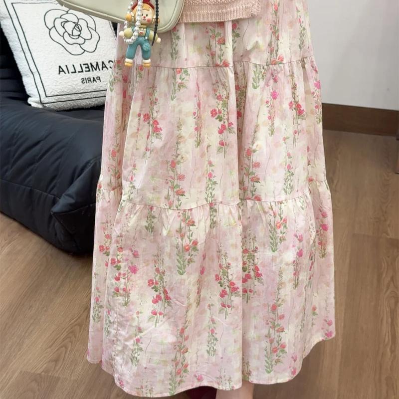 Light Pink Cute Mori Girl Spring Floral Umbrella Midi Skirt for Women - French Tea Party Style Elegant Soft Half Skirt XL
Light Pink Cute Mori Girl Spring Floral Umbrella Midi Skirt for Women - French Tea Party Style Elegant Soft Half Skirt XL