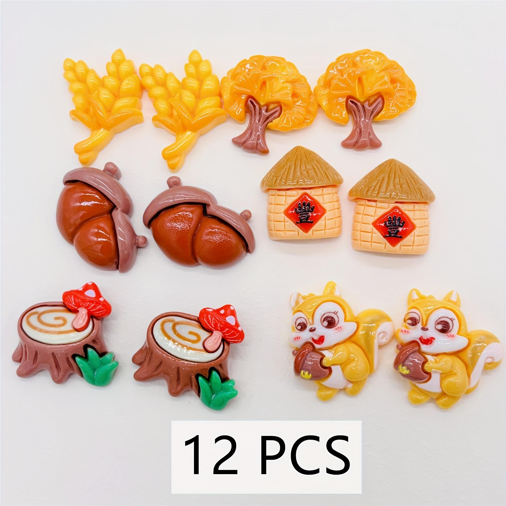 12 autumn themed resin sticker decorations - trees, squirrels, acorns, wheat, and mushrooms - perfect for DIY crafts and scrapbo
12 autumn themed resin sticker decorations - trees, squirrels, acorns, wheat, and mushrooms - perfect for DIY crafts and scrapbo