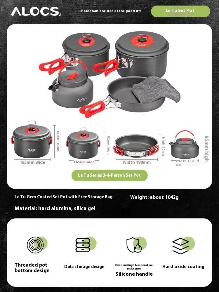 ALOCS Набор столовых приборов для кемпинга на 3-4 персоны, складная переносная кастрюля с антипригарным покрытием, пищевой материал, сертифицирован FDA/LFGB 190*190*110mm чёрный
ALOCS Набор столовых приборов для кемпинга на 3-4 персоны, складная переносная кастрюля с антипригарным покрытием, пищевой материал, сертифицирован FDA/LFGB 190*190*110mm чёрный