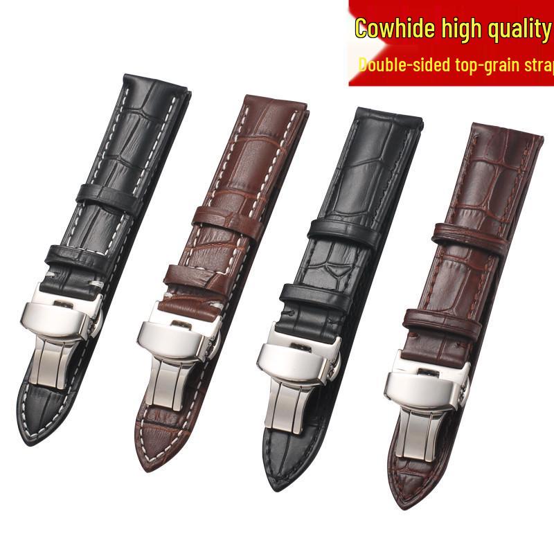 Cowhide Top Layer Genuine Leather Bamboo Pattern Watch Strap, 18-20mm Matching Stitch 24 Black
Cowhide Top Layer Genuine Leather Bamboo Pattern Watch Strap, 18-20mm Matching Stitch 24 Black