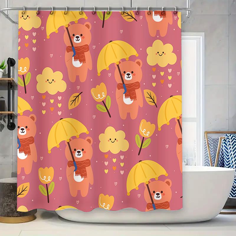 Adorable Animal Umbrella Shower Curtain Set For Bathroom Decor With Fall Colors Pink, Yellow Orange Floral Pattern Perfect Gift W60H190(CM)-1 Pcs
Adorable Animal Umbrella Shower Curtain Set For Bathroom Decor With Fall Colors Pink, Yellow Orange Floral Pattern Perfect Gift W60H190(CM)-1 Pcs