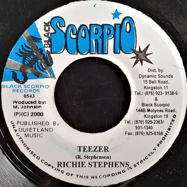 7inch Record RICHIE STEPHENS - Teezer 0543 Black Scorpio 2000 Jamaica Reggae, Ska & Dub Used
7inch Record RICHIE STEPHENS - Teezer 0543 Black Scorpio 2000 Jamaica Reggae, Ska & Dub Used
