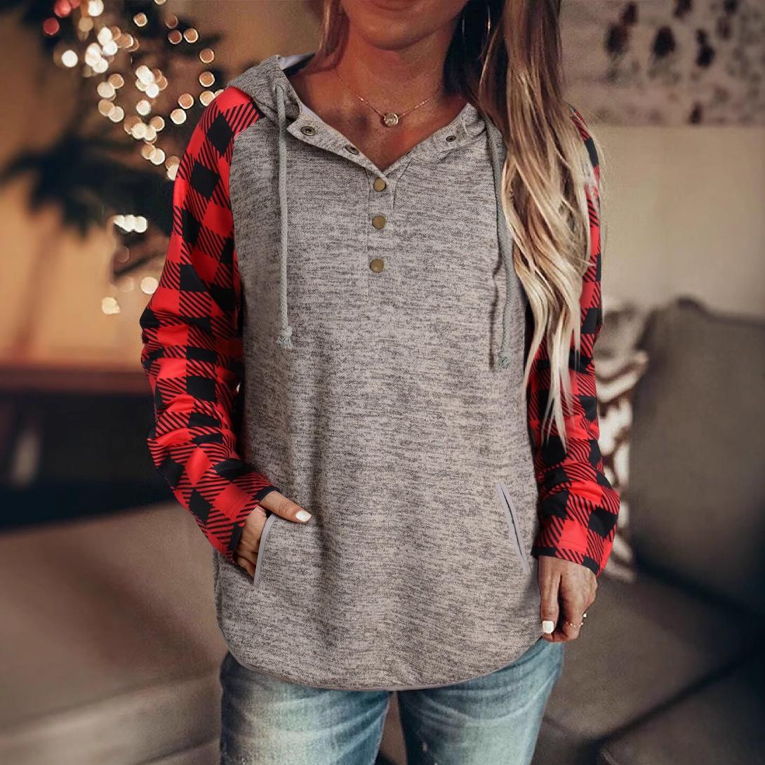 Shiying Plaid Color Block Waffle Sweatshirt - Women s Casual Autumn/Winter Button Top XL червоний
Shiying Plaid Color Block Waffle Sweatshirt - Women s Casual Autumn/Winter Button Top XL червоний
