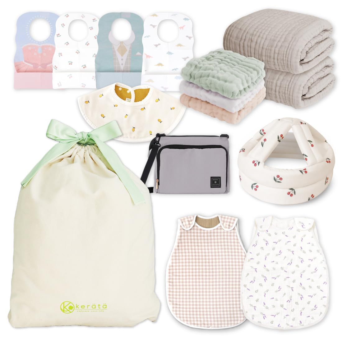Keratta Ibul Lucky Bag 2025 Baby Girl Baby Gauze Gauze Waterproof Head Bump Prevention Sacoche Perfect Baby Shower Gift 13-Piece Set Towel, Sleeper, белый
Keratta Ibul Lucky Bag 2025 Baby Girl Baby Gauze Gauze Waterproof Head Bump Prevention Sacoche Perfect Baby Shower Gift 13-Piece Set Towel, Sleeper, белый