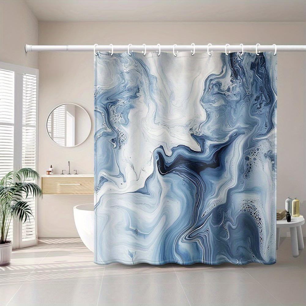 Blue And White Marble Patterned Shower Curtain, Made Of Polyester, Machine Washable, Suitable For Bathroom Decoration. W60H190(CM)-1 Pcs
Blue And White Marble Patterned Shower Curtain, Made Of Polyester, Machine Washable, Suitable For Bathroom Decoration. W60H190(CM)-1 Pcs