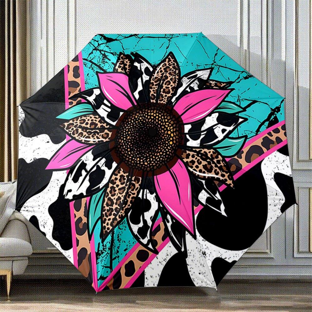Folding Umbrella The umbrella features patterns combining a sunflower, leopard print, and cow spots, accented with vibrant pin (as the picture,Iron&8K)
Folding Umbrella The umbrella features patterns combining a sunflower, leopard print, and cow spots, accented with vibrant pin (as the picture,Iron&8K)