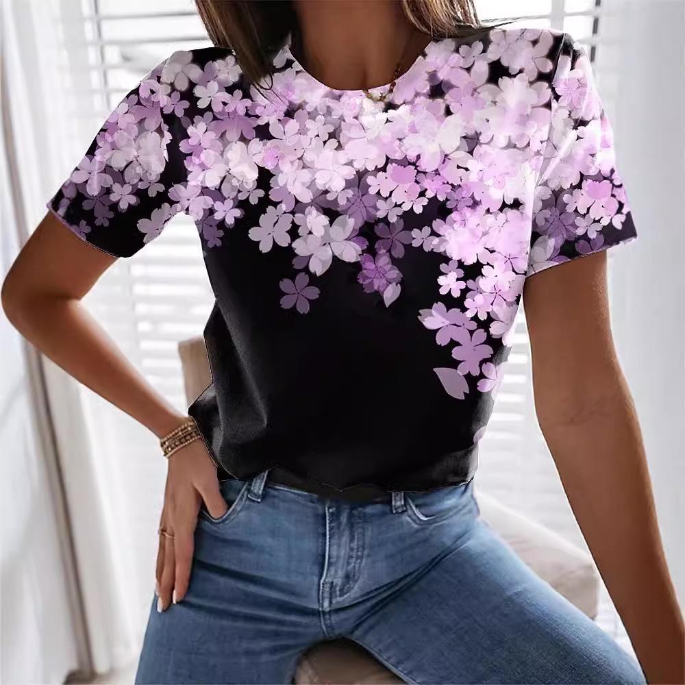 Летний топ с круглым вырезом и цветочным узором с 3D-принтом, модная повседневная женская футболка с коротким рукавом XS
Летний топ с круглым вырезом и цветочным узором с 3D-принтом, модная повседневная женская футболка с коротким рукавом XS